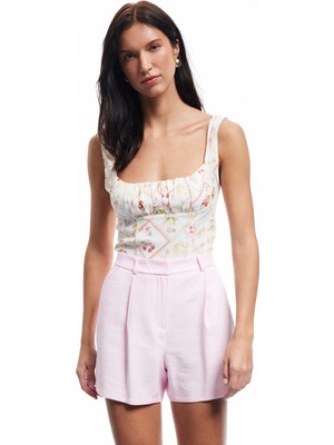 Koton Viskon Kumaş Pile Detaylı Cepli Mini Şort