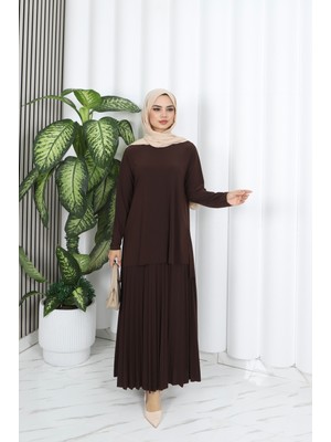 Eteği Piliseli Sade Tunik Takım