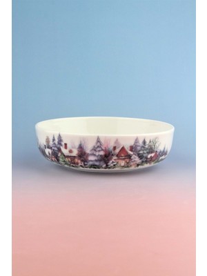 Bursa Porselen Dekor Magical Winter Porselen Salata Kasesi