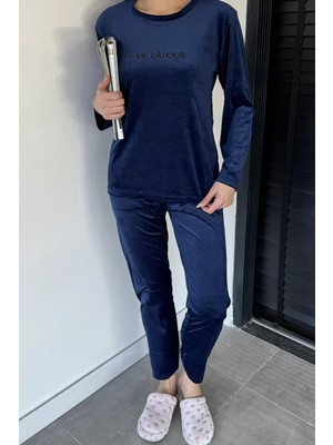 Gülseli Kadın Baskılı Kadife Sweat Pantolon Ikili Takım P-00018488