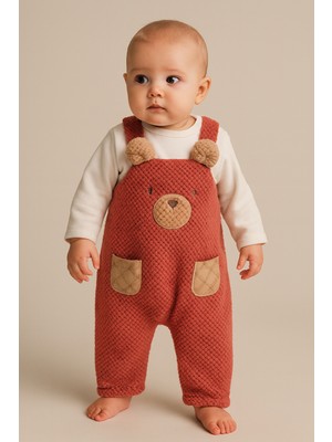 Katia & Bony Bebek Teddy Desenli Tulum Kırmızı