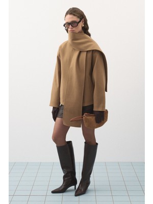 Jolamier Atkılı Kısa Kaban Camel