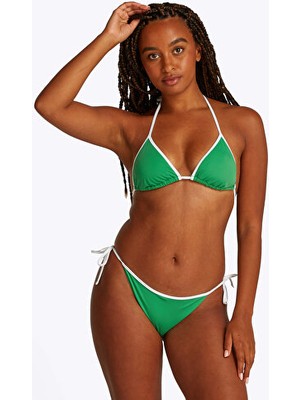 Tommy Hilfiger Kadın Parlak Yeşil Yandan Ipli String