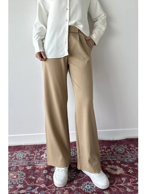 Julude Kadın Bel Lastikli Cırtlı Tesettür Palazzo Pantolon P-00019084