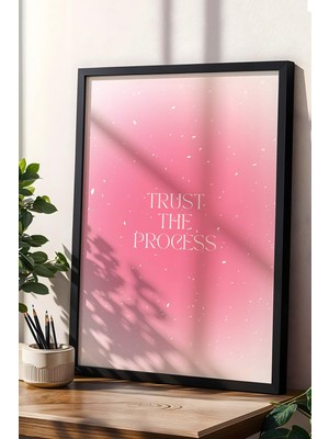 Satürn Design Trust The Process Çerçeveli Tablo Aura Enerji Renkleri - Sürece Güven
