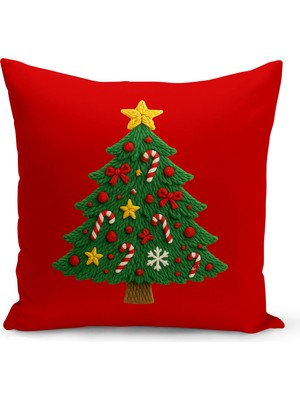 Yılbaşı Temalı Çift Taraflı Dijital Baskılı Kırlent Kılıfı, Çok Renkli ve Şık Tasarım