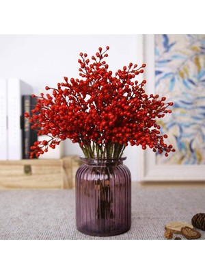 El Yapımı Kırmızı Kokina Yılbaşı Süs, Ev ve Parti Dekoru, 30 cm