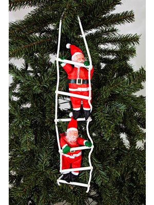 Renkli Yılbaşı Süsü Çiftli Noel Baba 65CM, Sıcak ve Neşeli Dekorasyon Parçası