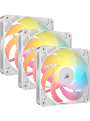 Corsair RS120 120MM Pwm 3'lü Fan Kiti Beyaz Renk ile Güçlü Soğutma ve Argb Aydınlatma