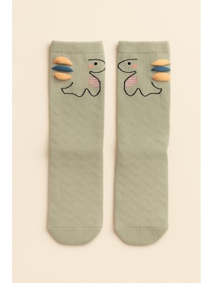 Çocuk Hayvan Desenli Soket Çorap Yeşil
