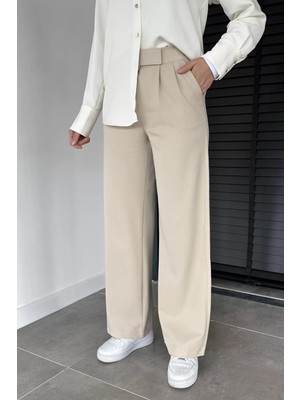 Julude Kadın Bel Lastikli Cırtlı Tesettür Palazzo Pantolon P-00019084