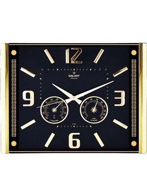 MiraLive Premium Barometreli Isı - Nem Ölçer Kabartma Rakamlı Duvar Saati 41.5X32CM  707-A-1 (K95)