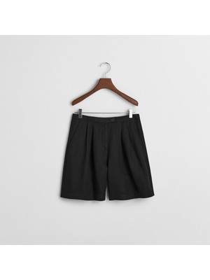 Gant Kadın Siyah Relaxed Fit Keten Şort