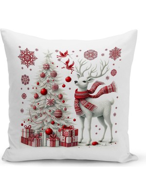 Yılbaşı Temalı Çift Taraflı Dijital Baskılı Kırlent Kılıfı, Çok Renkli, Şık ve Renkli Tasarım