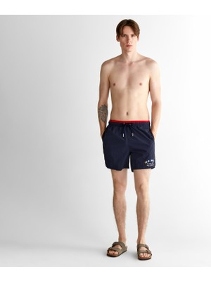 Gant Erkek Lacivert Regular Fit Logolu Mayo Şort