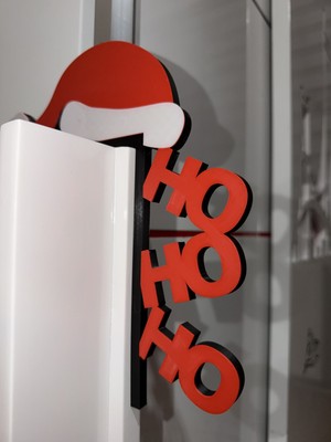Kırmızı Noel Baba Şapkalı 3D Kapı ve Masa Süsü, Yılbaşı Dekoru