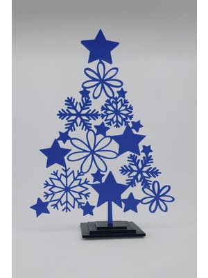 Lacivert Minimalist Yılbaşı Ağacı Süsü, Masa Üstü Dekor ve Şıklık Sağlar.