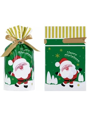 Yeşil Noel Baba Desenli Yılbaşı Hediye ve Kurabiye Paketi, 1 Adet
