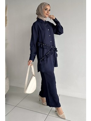 Julude Taş Işlemeli Tunik Pantolon Tesettür Ikili Takım P-00017905