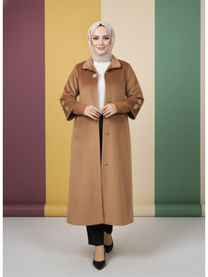 Hakim Yaka  Kol Ribanalı Düğmeli Kaban