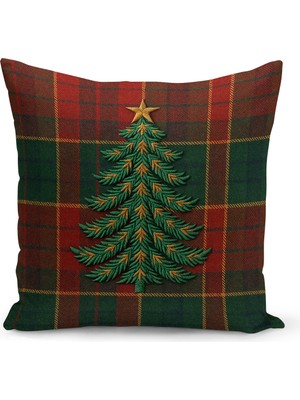 Yılbaşı Temalı Çift Taraflı Dijital Baskılı Kırlent Kılıfı, Renkli ve Şık Tasarım