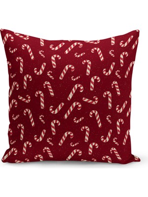 Yılbaşı Temalı Çift Taraflı Dijital Baskılı Renkli Kırlent Kılıfı