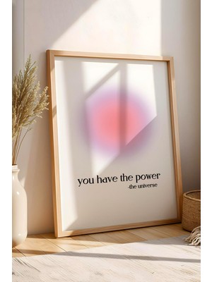Satürn Design You Have The Power Çerçeveli Tablo Aura Enerji Renkleri - Güç Sende