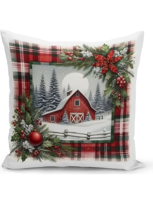 Yılbaşı Temalı Çift Taraflı Dijital Baskılı Kırlent Kılıfı, Renkli ve Şık Dekorasyon Parçası