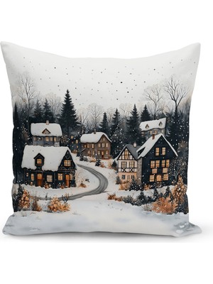 Yılbaşı Temalı Çift Taraflı Dijital Baskılı Kırlent Kılıfı, Renkli, Şık ve Kullanışlı