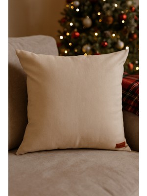 Uğur Home Yılbaşı Temalı Düz Kırmızı Dekoratif Kırlent Kılıfı 43X43 cm - Sadece Kılıf - Düz Renk