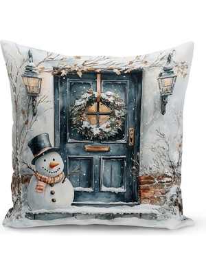 Yılbaşı Temalı Çift Taraflı Dijital Baskılı Kırlent Kılıfı, Renkli ve Şık Tasarım