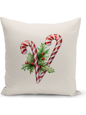 Yılbaşı Temalı Çift Taraflı Dijital Baskılı Kırlent Kılıfı