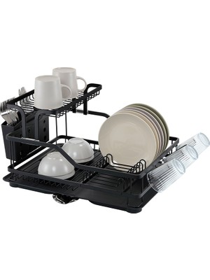 Primanova Bianka Paslanmaz Alüminyum Iki Katlı Bulaşıklık - Siyah