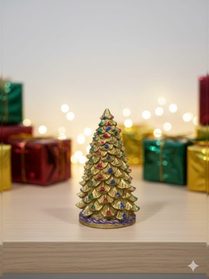 Renkli Noel Ağacı Biblo, Şık ve Dekoratif Süs, Hediye Seçeneği