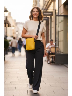 Mustard (Hardal) Glow Elegant Omuz Çantası