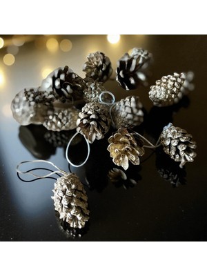 12'li Altın Çam Kozalağı Seti, Yılbaşı Ağacı Süsü, Noel ve Parti Dekorasyonu