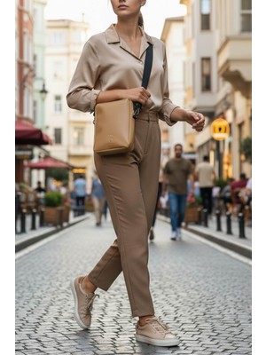 Camel (Devetüyü) Glow Elegant Omuz Çantası