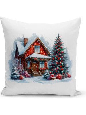 Yılbaşı Temalı Çift Taraflı Dijital Baskılı Kırlent Kılıfı, Renkli ve Şık Tasarım