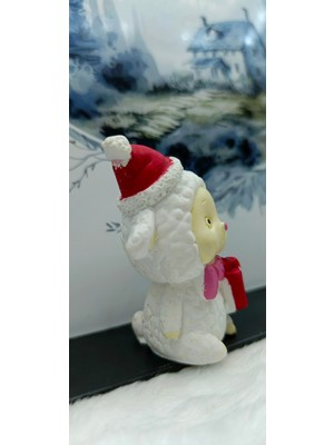 Beyaz Noel Kuzu Figürlü Dekorasyon Süsleri, Sevimli ve Şık Ev Aksesuarları