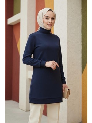 Sweat Scuba Kumaş Taş Süslemeli Tunik