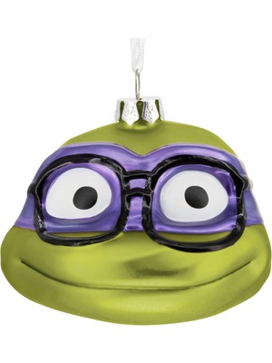 Renkli Ninja Kaplumbağa Noel Süsü, Üflemeli Cam, Eğlenceli Dekorasyon