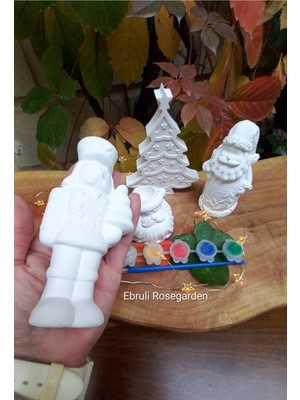 Yeniyıl Kış Temalı Noel Baba ve Kurşun Askeri Beton Kendin Yap Boyama Seti