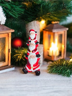 Kırmızı Noel Baba Dekoratif Biblo, Yılbaşı Süsleri, Şık ve Sevimli Ev Dekoru