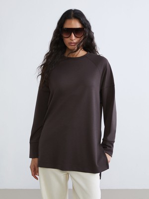 Lc Waikiki Yeni Sezon Bisiklet Yaka Oversize Kadın Sweatshirt Tunik