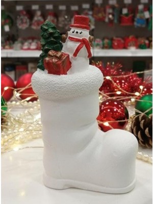 Beyaz 12 cm Yılbaşı Cüce Dekoratif Obje, Sevimli ve Şık Süsler