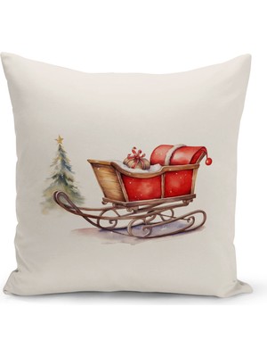 Yılbaşı Temalı Çift Taraflı Dijital Baskılı Kırlent Kılıfı