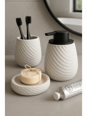 Primanova Bradley 3'lü Banyo Seti - Bej