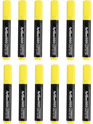 Artline Fosforlu Kalem Kesik Uç Neon Renkler Sarı 12 Adet