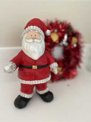 Kırmızı Noel Baba Figürlü Hediye Süsü, Sevimli ve Renkli Dekoratif Parça