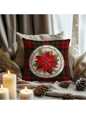 Renkli Noel Temalı Kırlent Kılıfı, Yılbaşı ve Yeniyıl Dekoru